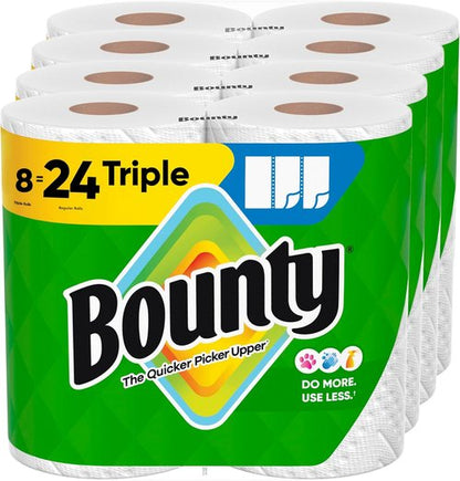 Bounty Select-A-Size Paper Towels - White, 8 Triple Rolls (Equivalent to 24 Regular Rolls)