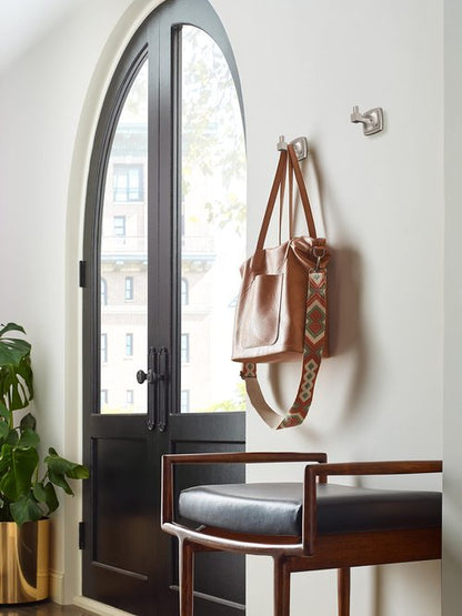 Amerock BH36090G10 | Brushed Nickel Single Robe Hook | 2-1/4 in. (57 mm) Length Towel Holder | Stature | Towel Hook for Bathroom | Bathroom Hardware | Bath Accessories