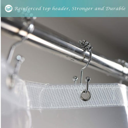 Mrs Awesome 66x72 Shower Curtain Liner with 6 Magnets Clear Thick PEVA Waterproof Plastic Shower Curtain 66 x 72 inches, Clear