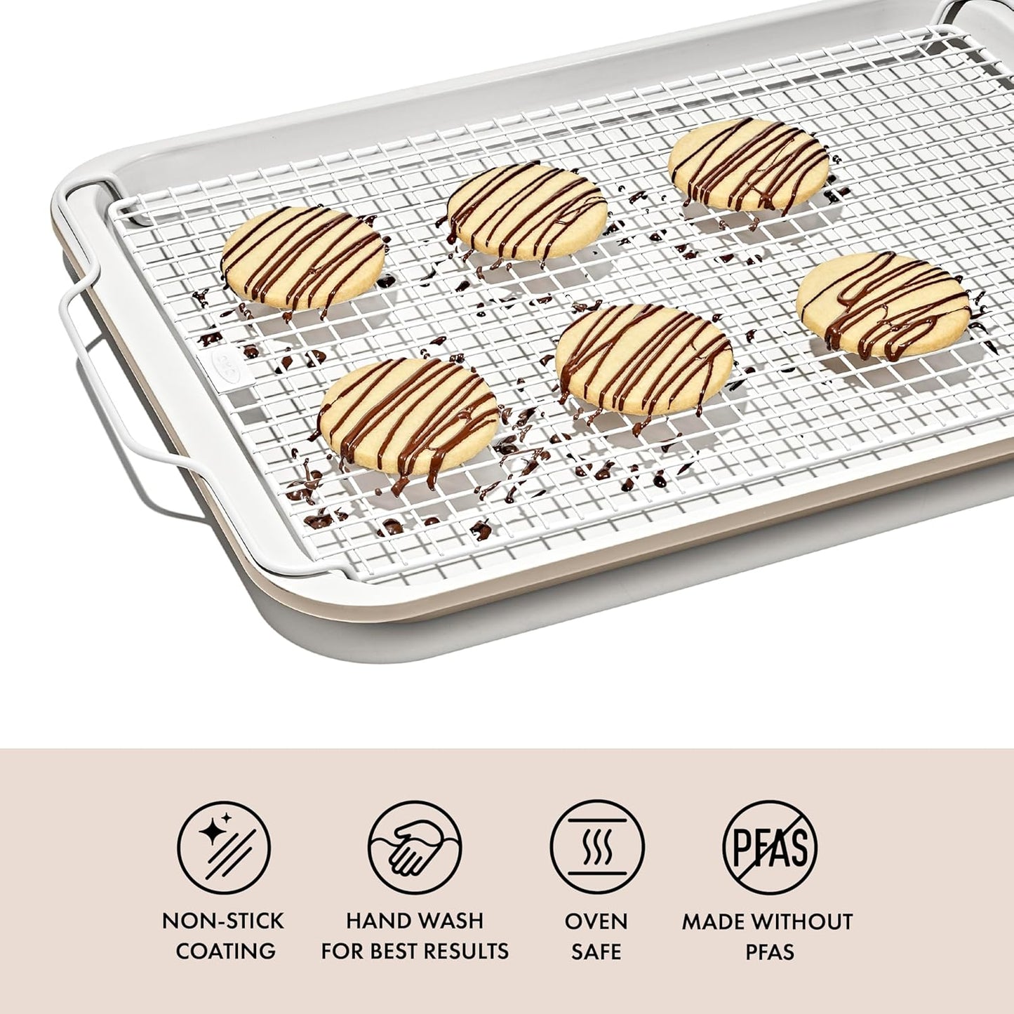 OXO Good Grips Non-Stick Pro Ceramic Coated Baking Rack - Versatile Cooling Rack for Perfect Baked Goods