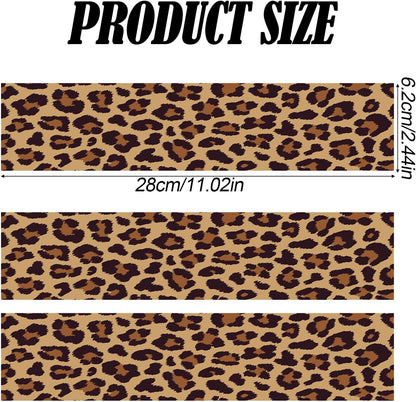 Skiennix Edible Paper Sheets - Cheetah Print Cake Wraps for Women's Birthday Parties | 2.4x11 Inches (3 Pcs)