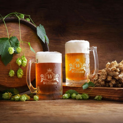 Inscribed Personalized 16 oz Beer Mug by Gifts | Custom Engraved Glass - Unique Gift for Dad, Husband, or Special Occasions