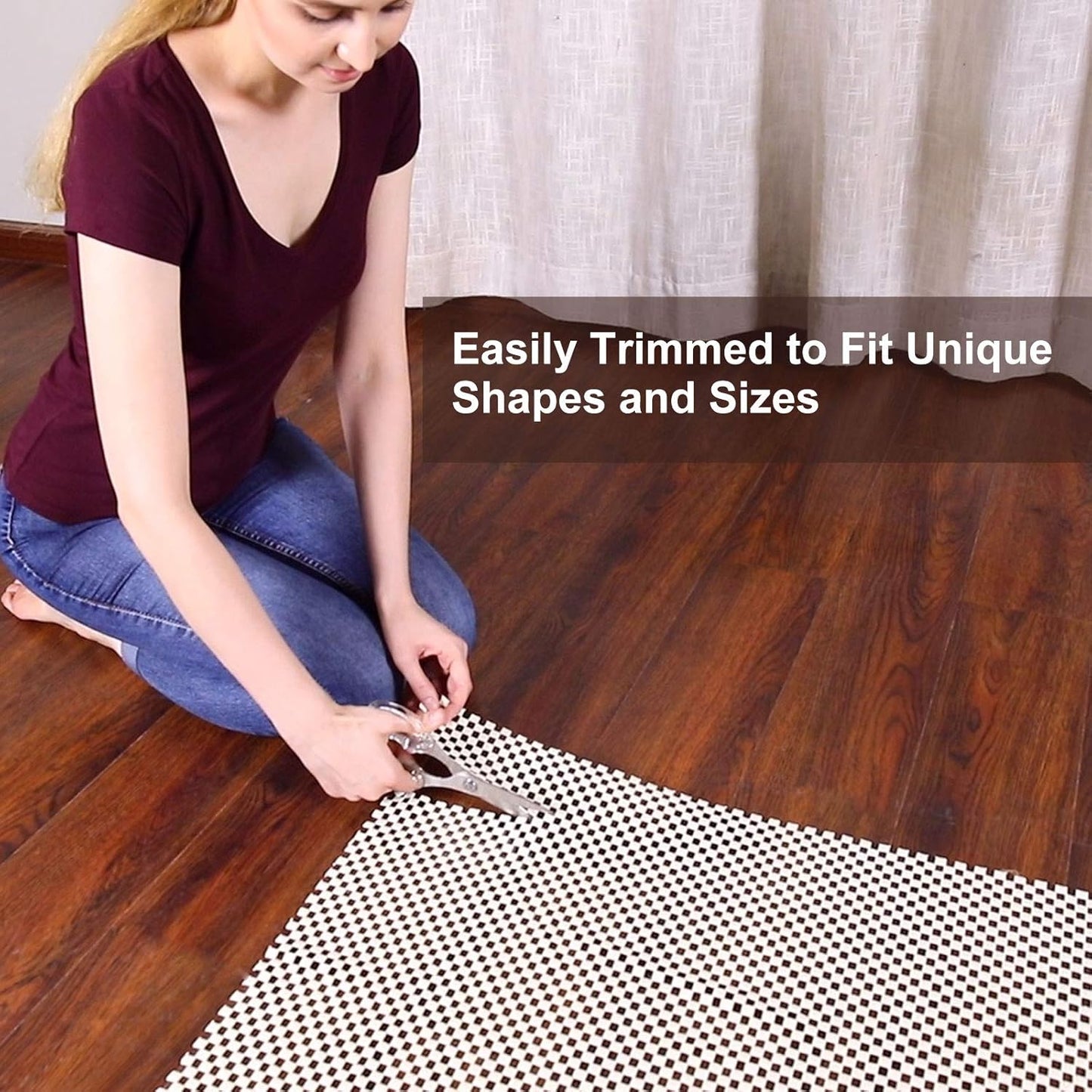 Veken Non-Slip Runner Rug Pad - Thick Gripper for Hardwood & Tile Floors | 2x8 Ft Anti-Skid Mat