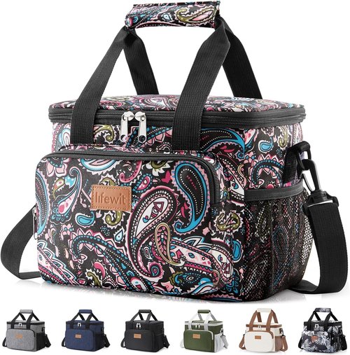 Lifewit Insulated Lunch Bag - Soft Cooler Tote for Adults | Paisley Design, 12-Can Capacity (9L)