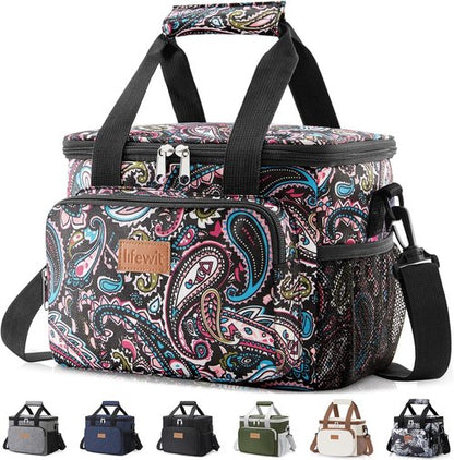 Lifewit Insulated Lunch Bag - Soft Cooler Tote for Adults | Paisley Design, 12-Can Capacity (9L)