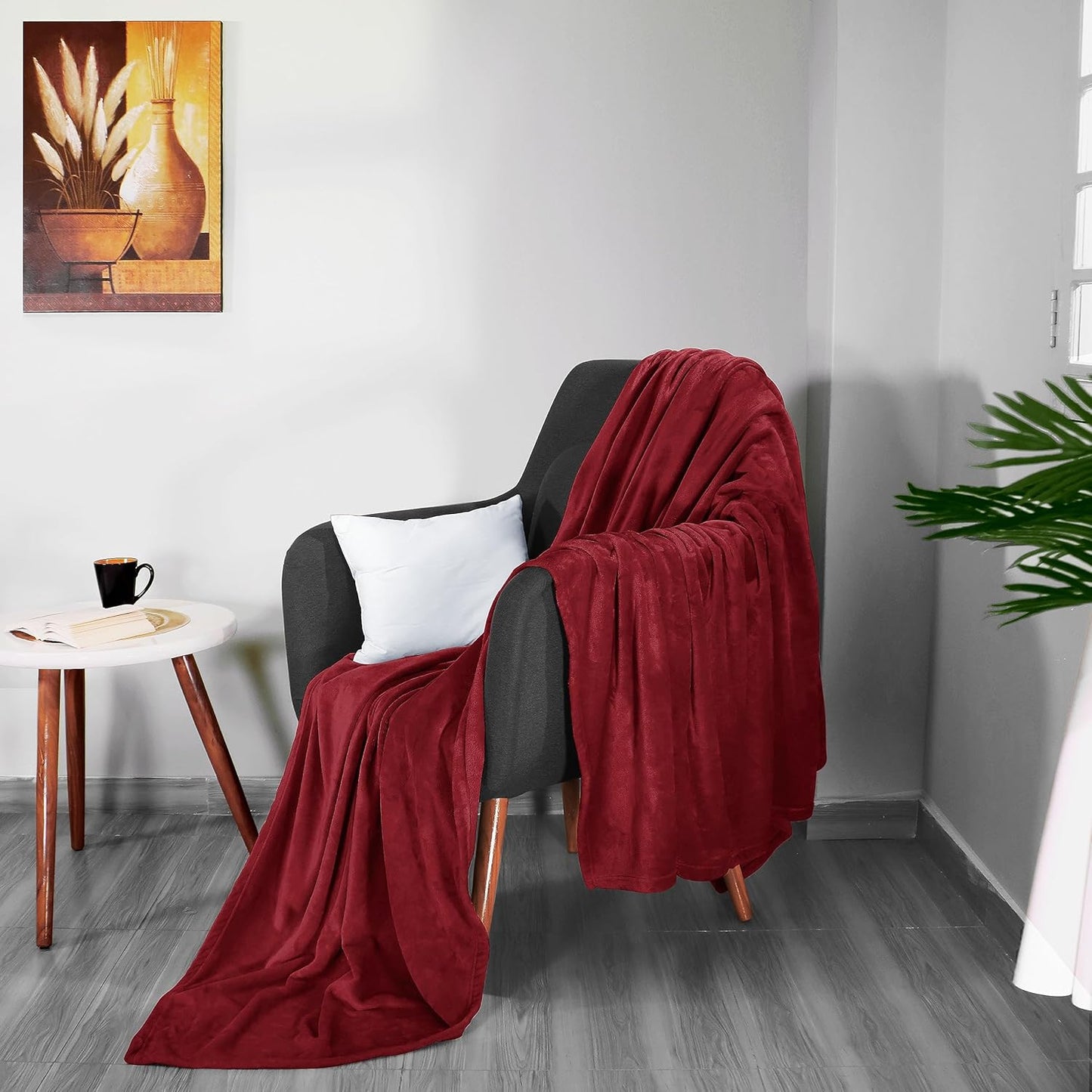 Utopia Bedding Fleece Blanket - Luxury Burgundy Queen Size Microfiber | Soft, Anti-Static 300GSM (90x90 Inch)