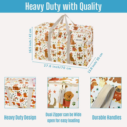 VENO Extra Large Heavy Duty Moving Bags - 2 Pack with Reinforced Handles & Strong Zippers | Foldable & Reusable Storage Solution for Clothes & Dorms