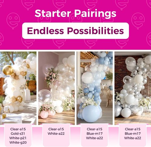 Bezente Clear Balloons - 100 Pack 12-Inch Round Transparent Latex Balloons for Weddings & Parties
