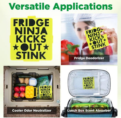 Fridge Ninja Compact Fridge Deodorizer - 2 Pack of Activated Carbon for Superior Odor Control