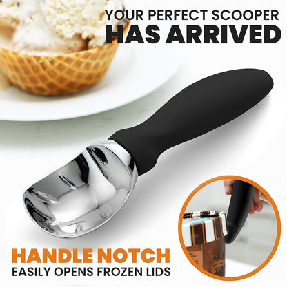 Spring Chef Premium Ice Cream Scoop & Dough Blender Set - Professional Quality - Black
