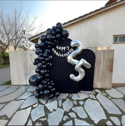 Black Balloons - 150 Pcs Matte Latex Balloon Arch Kit | 12, 10, 5 Inch for Graduation, Halloween, Birthday Celebrations