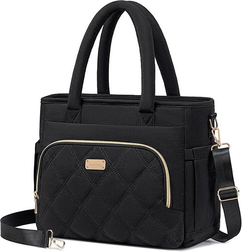 Artelaris Insulated Lunch Bag - Leakproof Cooler for Work & Travel | Reusable Large Size (Black)