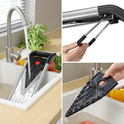 Supernal 5-in-1 Adjustable Mandoline Slicer - Durable Stainless Steel Vegetable Cutter with Cut-Resistant Gloves | Ideal for Potatoes, Tomatoes, Carrots, Onions & More