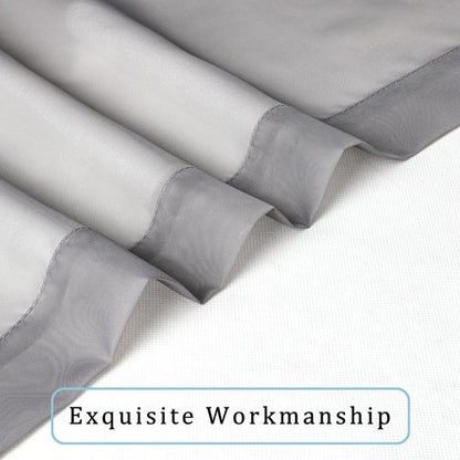 OWENIE Sheer Curtains Grey 45 Inches Long, Light Filtering Tiers for Kitchen, Basement, Bedroom, Short Panels Rod Pocket 2 Panels, Cafe Small Window, 42" W x 45" L