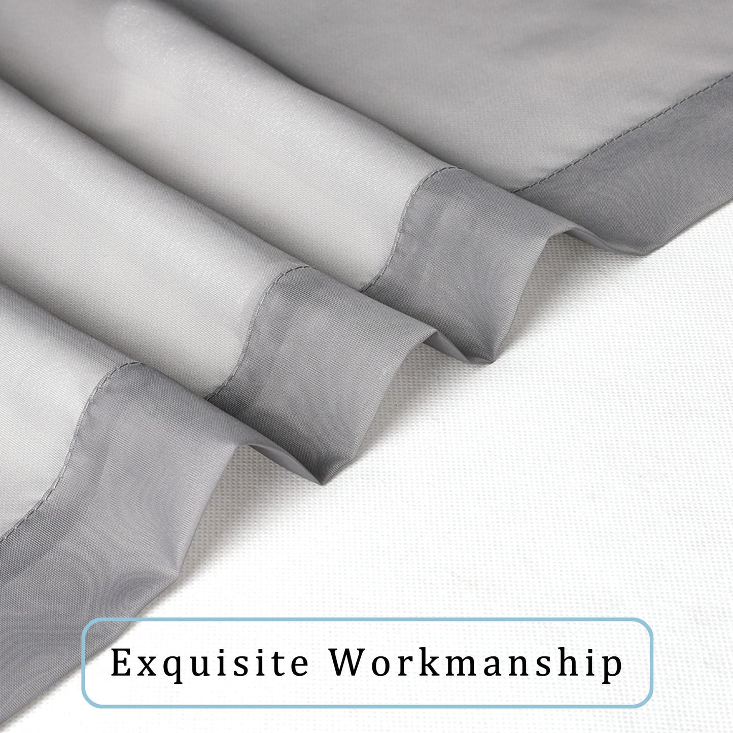 OWENIE Sheer Curtains 96 Inch Length, Elegant Sheer Curtains for Bedroom, Window Voile Sheer Curtain Panels/Drapes/Treatment for Living Room, 2Pcs, Each 42" W x 96" L, Charcoal Gray