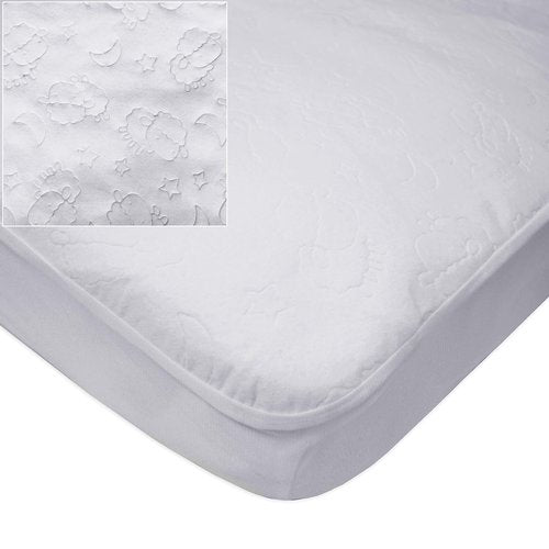 American Baby Company Waterproof Fitted Crib Mattress Protector 52" x 28" - Quilted, Noiseless, Soft & Breathable Crib & Toddler Mattress Pad Cover, White (Little Lamb)