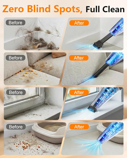 PowerSpeed CleanView Portable Handheld Vacuum - 16000Pa Suction Power | 1000mL Dust Cup & LED Light