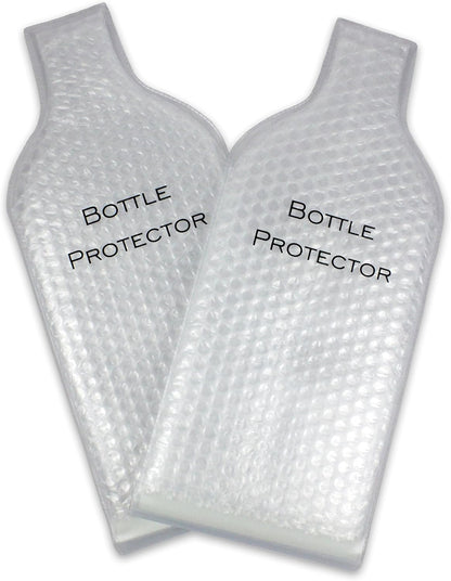 Reusable Wine Bottle Protector for Travel (4 Pack) - Wine Bags with Double Air Bubble Cushion Inner Skin and Leak Proof Exterior Ensures Safe Transportation in Luggage - Great Gift for Wine Lovers