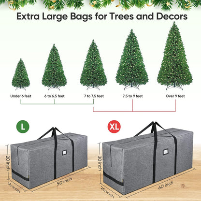 BALEINE Christmas Tree Storage Bag - 7.5FT with Christmas Wrapping Paper Organizer