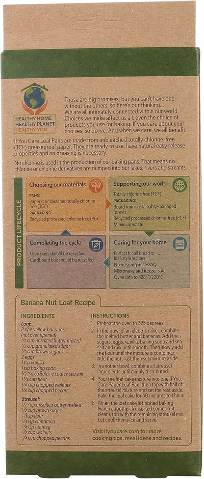 IF YOU CARE Loaf Baking Pans - FSC Certified Paper, Eco-Friendly, 4-Count Set