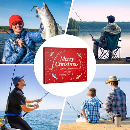Advent Calendar 2025 Fishing Lure Set - 24 Soft & Hard Fishing Lures for Freshwater & Saltwater | Perfect Gifts for Men
