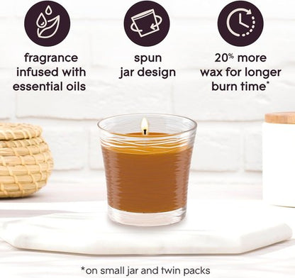 Glade 1-Wick Scented Candle Jar - Cashmere Woods Air Freshener with Essential Oils | 4.08 Oz, 2 Count