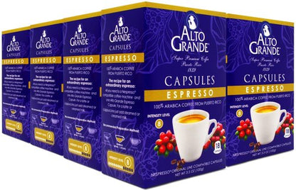 Alto Grande Super Premium Capsules for Nespresso Machines, 100 Percent Arabica Coffee From Puerto Rico (Espresso, 144 Count)