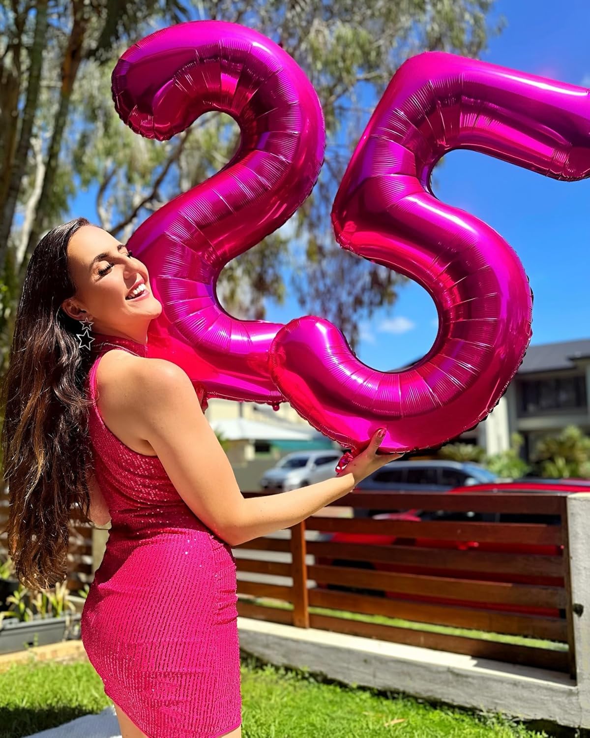 Skiennix Hot Pink Number 10 Balloons - 40 Inch 10th Birthday Decorations for Girls