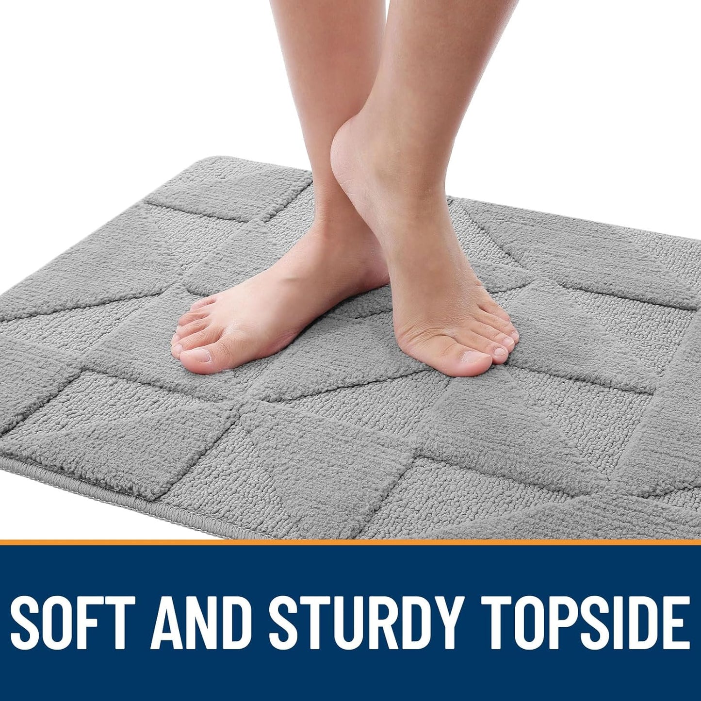 OLANLY Indoor Door Mat - Non-Slip, Absorbent & Dirt-Resistant | Washable Low-Profile Entry Mat (32x20 inches, Grey)