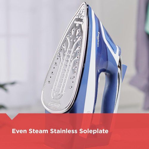 BLACK+DECKER Steam Iron - EvenSteam Soleplate & Smart Control | Easy-Fill Water Tank, 3-Way Shutoff