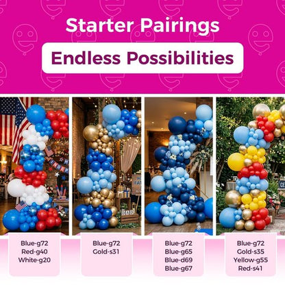 Bezente Royal Blue Latex Party Balloons - 100 Pack 12 inch Round Helium Matte Dark Blue Balloons for Graduation Men Birthday Gender Reveal Wedding Under The Sea Ocean Theme Boho Party Decorations