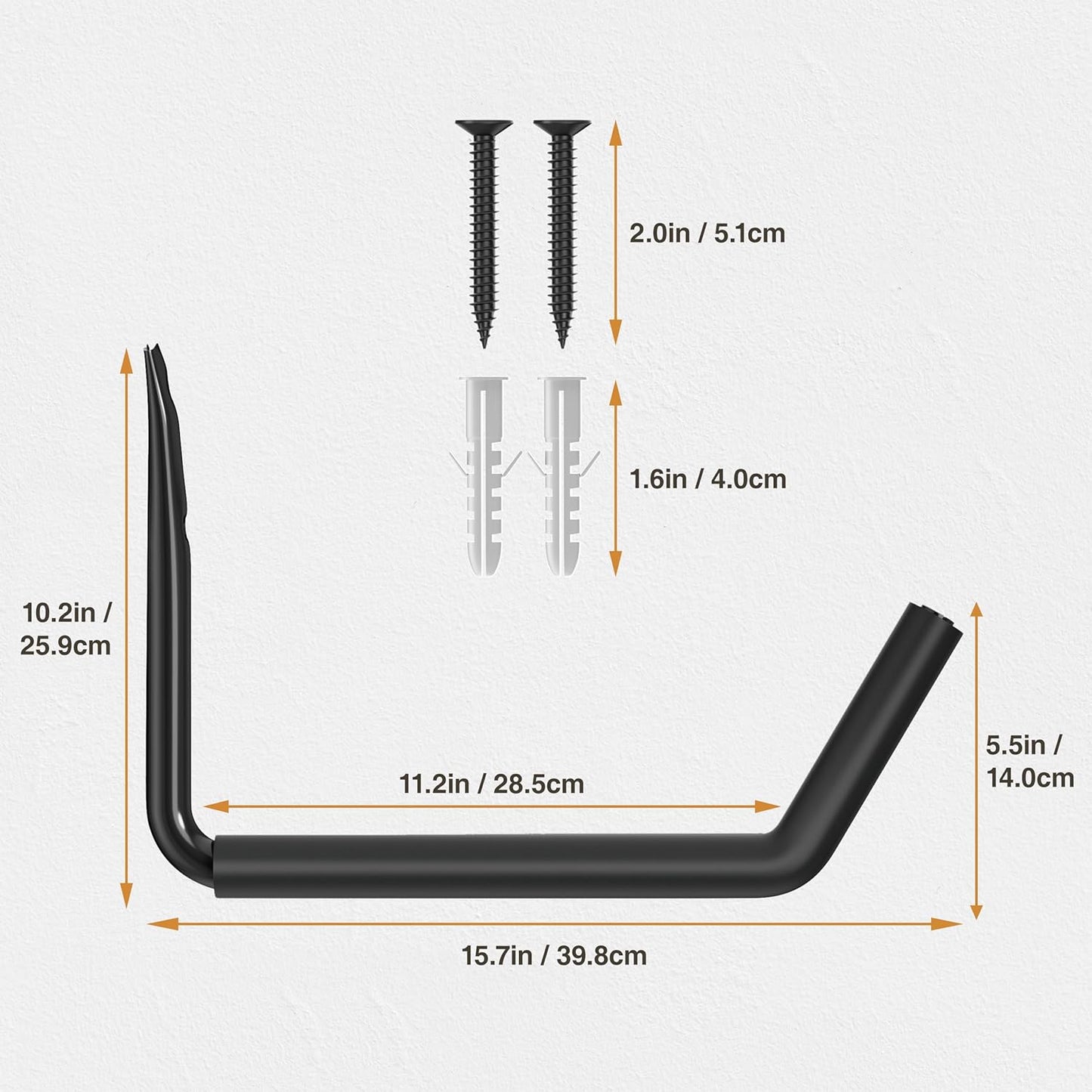 Niffgaff Heavy Duty Garage Storage Hooks - 120 LB Capacity Wall Mounted Rack for Kayaks, Ladders & Bikes