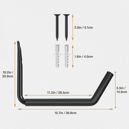 Niffgaff Heavy Duty Garage Storage Hooks - 120 LB Capacity Wall Mounted Rack for Kayaks, Ladders & Bikes