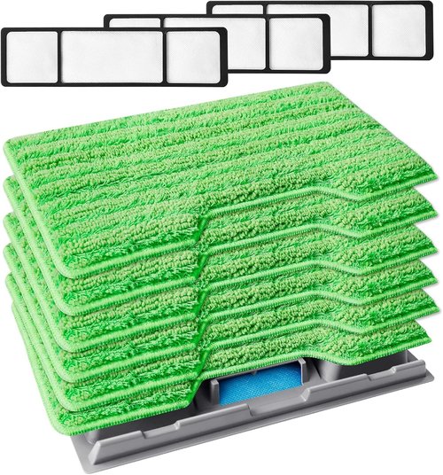 KEEPOW Reusable Mop Pads - Compatible With Shark Vac Mop Models - Washable & Upgraded Design (1+3+6 Pads)