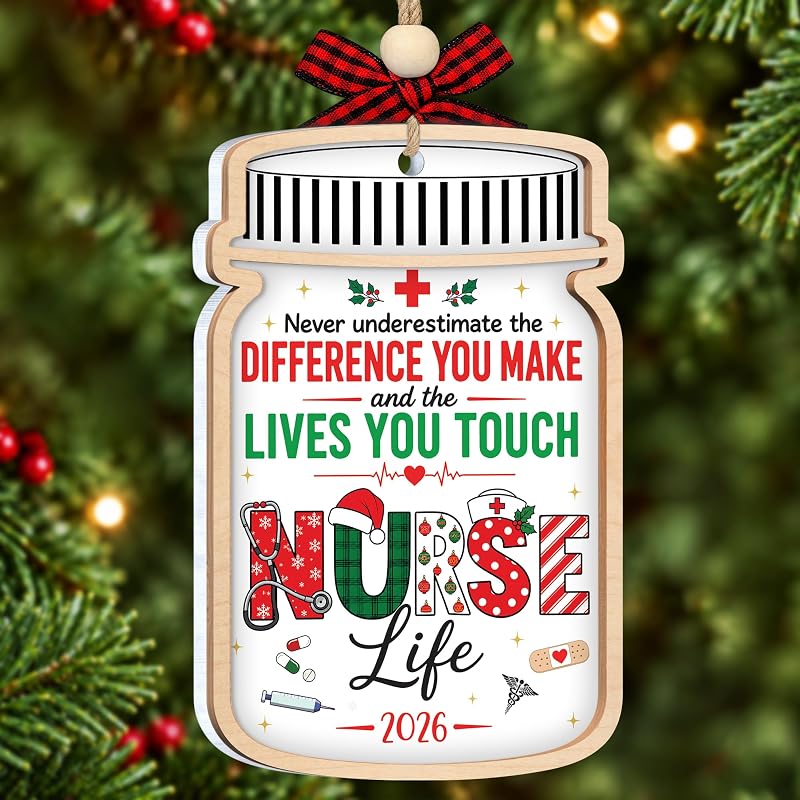Nurse Ornament 2026 | The Lives You Touch - Nurse Christmas Keepsake, RN Gift