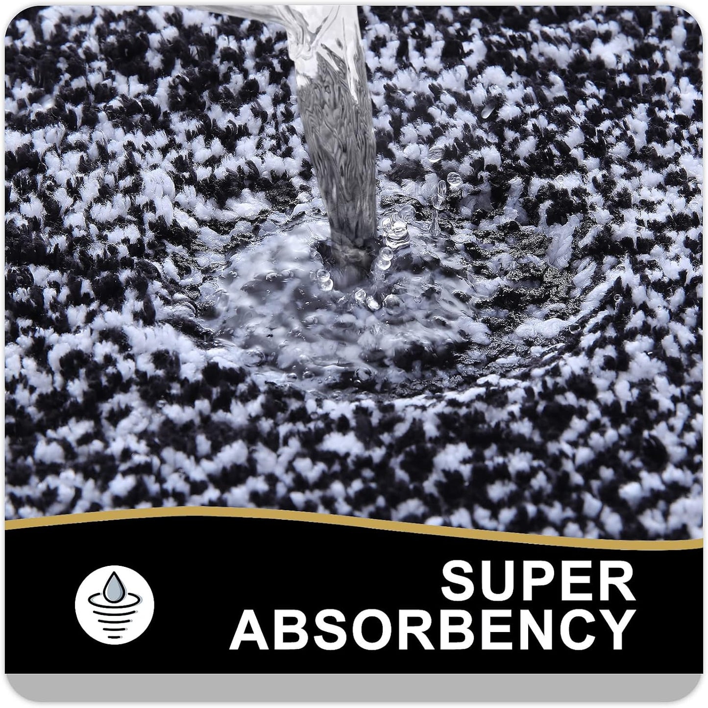 OLANLY Microfiber Bath Rugs - Extra Soft, Absorbent & Non-Slip | 24x16 Black Quick-Dry Shaggy Mats