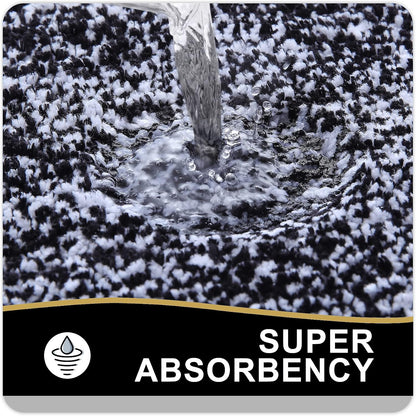 OLANLY Microfiber Bath Rugs - Extra Soft, Absorbent & Non-Slip | 24x16 Black Quick-Dry Shaggy Mats