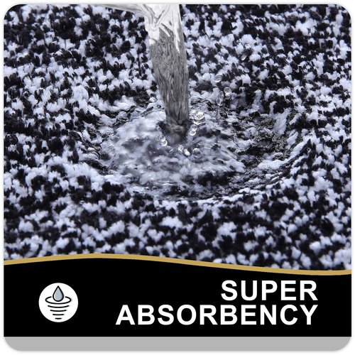 OLANLY Bathroom Rugs 24x16, Extra Soft and Absorbent Microfiber Bath Mat, Non-Slip, Machine Washable, Quick Dry Shaggy Bath Carpet, Suitable for Bathroom Floor, Tub, Shower (Small, Black)