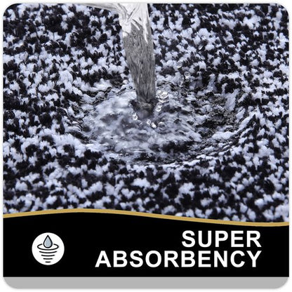 OLANLY Bathroom Rugs 24x16, Extra Soft and Absorbent Microfiber Bath Mat, Non-Slip, Machine Washable, Quick Dry Shaggy Bath Carpet, Suitable for Bathroom Floor, Tub, Shower (Small, Black)