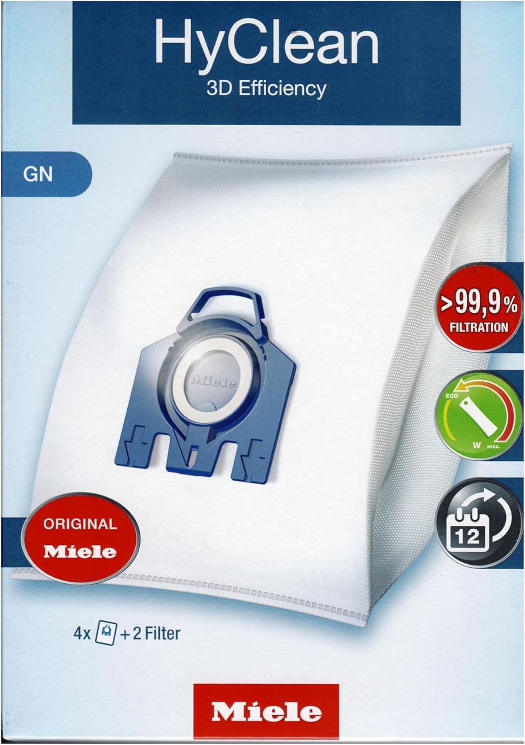 Miele HyClean 3D GN Type Microfiber Dust Bags - Compatible with Miele Canister Vacuums | 3-Pack