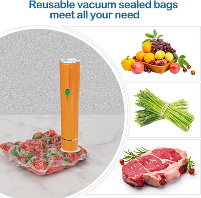 Skiennix Vacuum Sealer Bags - Reusable Sous Vide Bags with Air Valve | 40PCS (20 Large + 20 Small)