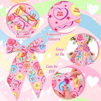 FYSUIMU Valentine's Day Wreath Sash - Heart Garland Ribbon for Indoor/Outdoor Decor | 2-Piece Set