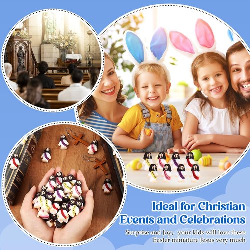 Bememo 100 Pcs Jesus Figures - Original Rubber Pocket Toys for Sunday School & Gifts | Bright Colors