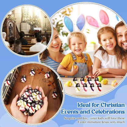 Bememo 100 Pcs Jesus Figures - Original Rubber Pocket Toys for Sunday School & Gifts | Bright Colors