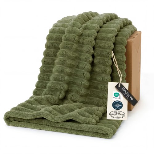 Bedsure GentleSoft Twin XL Blanket for Bed - Cozy Soft Blankets for Women, Cute Small Fleece Throws for Girls, Birthday Gifts for Women Decor Gifts, Moss, 66x90 Inches
