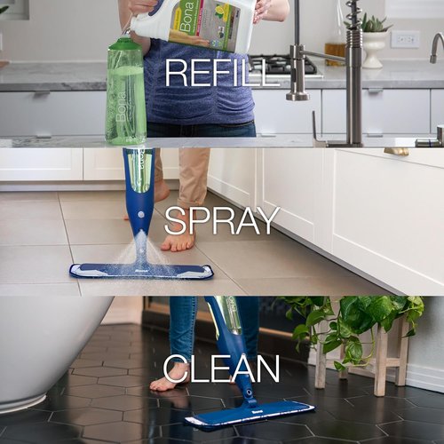 Bona Multi-Surface Floor Cleaner Refill - 96 Fl Oz - Lemon Mint | Residue-Free Solution for Stone, Tile, Laminate & Vinyl Floors