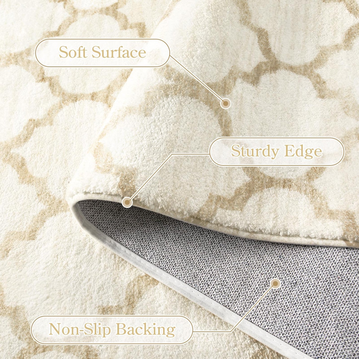 Lahome Moroccan Hallway Runner Rug 10 Ft - 2x10 Runner Rug Washable Non-Slip Kitchen Floor Runner Ultra-Thin Extra Long Runner Rug, Modern Print Carpet Runners for Entryway Stair (Beige, 2'x10')