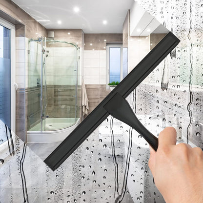 Skiennix All-Purpose Stainless Steel Shower Squeegee - 10 Inch Black Bathroom Cleaner Tool