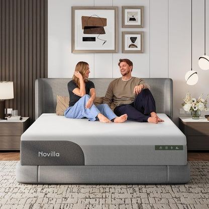 Novilla Queen Mattress 14 Inch, Gel-Infused Bliss Cooling Queen Memory Foam Mattress in a Box with Cool-Touch Nylon Cover, Pain Relief & Spinal Support with CertiPUR-US Certified Foam