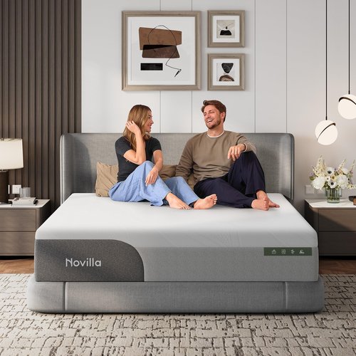 Novilla Queen Mattress 14 Inch, Gel-Infused Bliss Cooling Queen Memory Foam Mattress in a Box with Cool-Touch Nylon Cover, Pain Relief & Spinal Support with CertiPUR-US Certified Foam